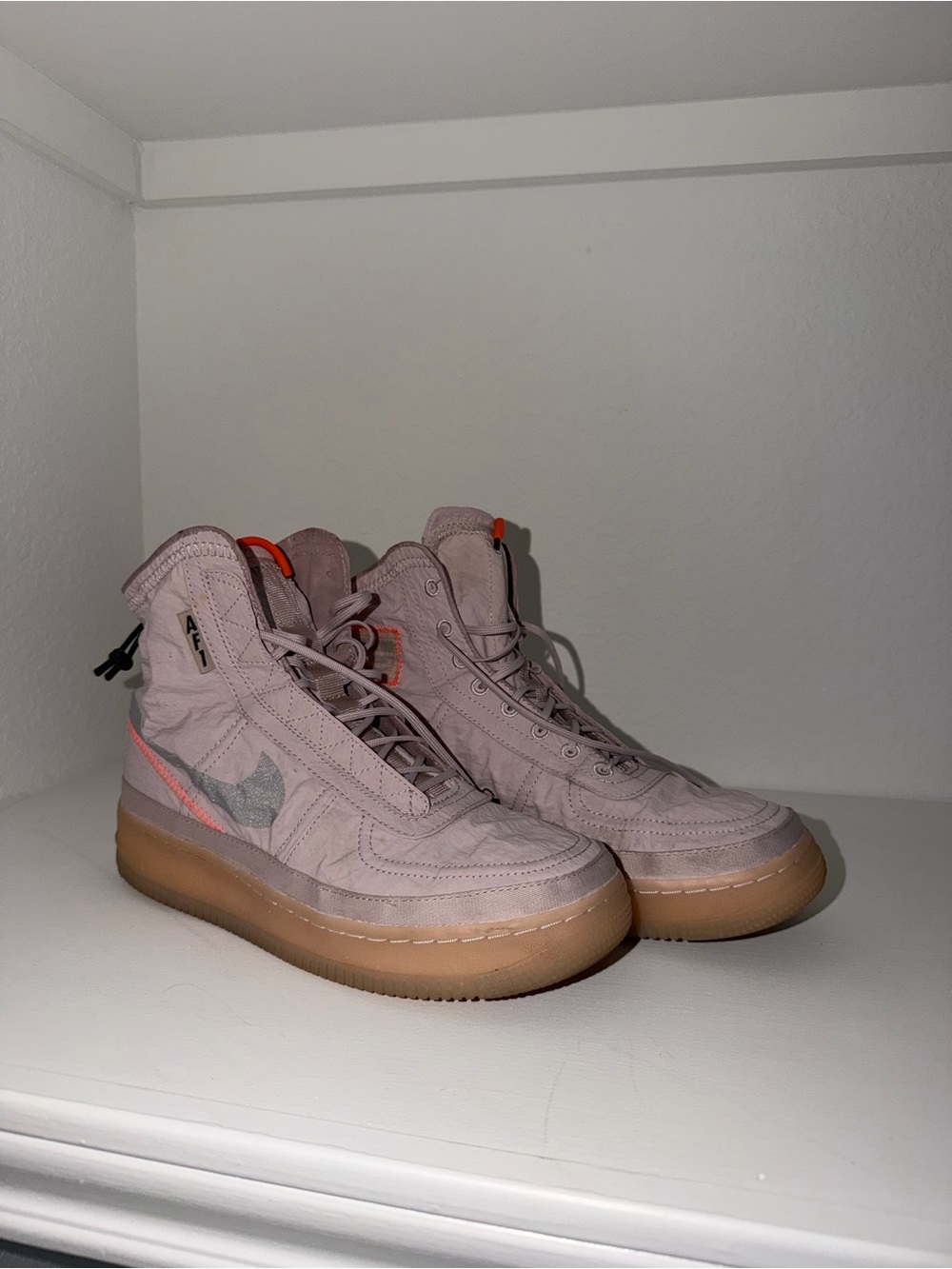 RARE Nike AF1 windbreaker material boots